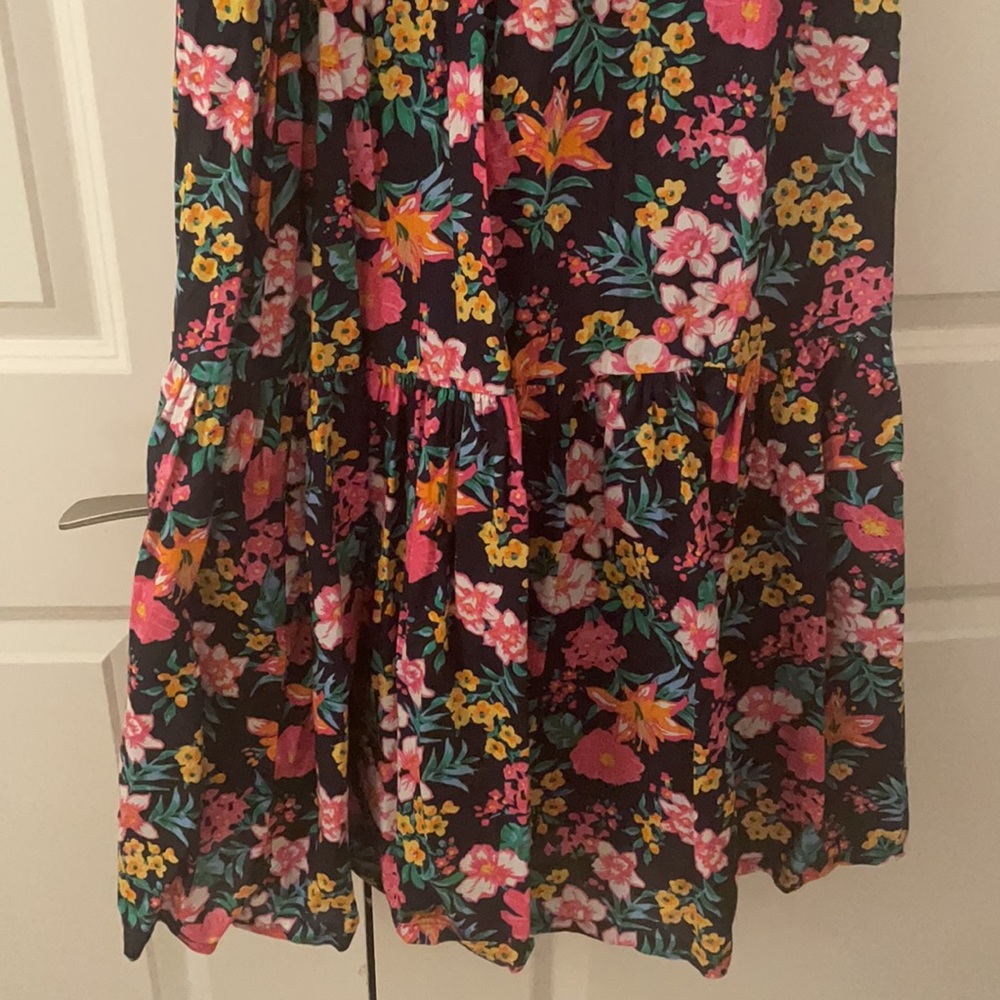 J. Crew Navy Floral Smocked Midi Sundress - Picture 7 of 7